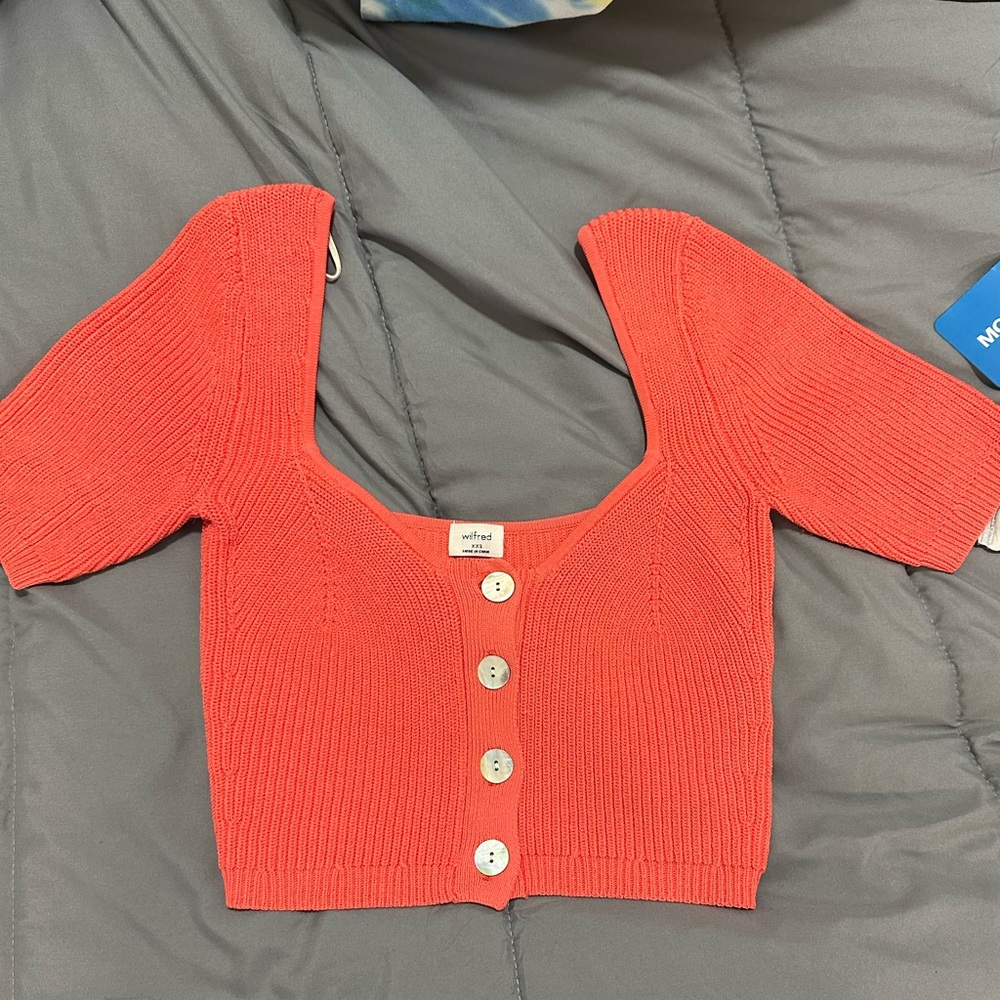 Peach crop cardigan XXS Aritzia Wilfred